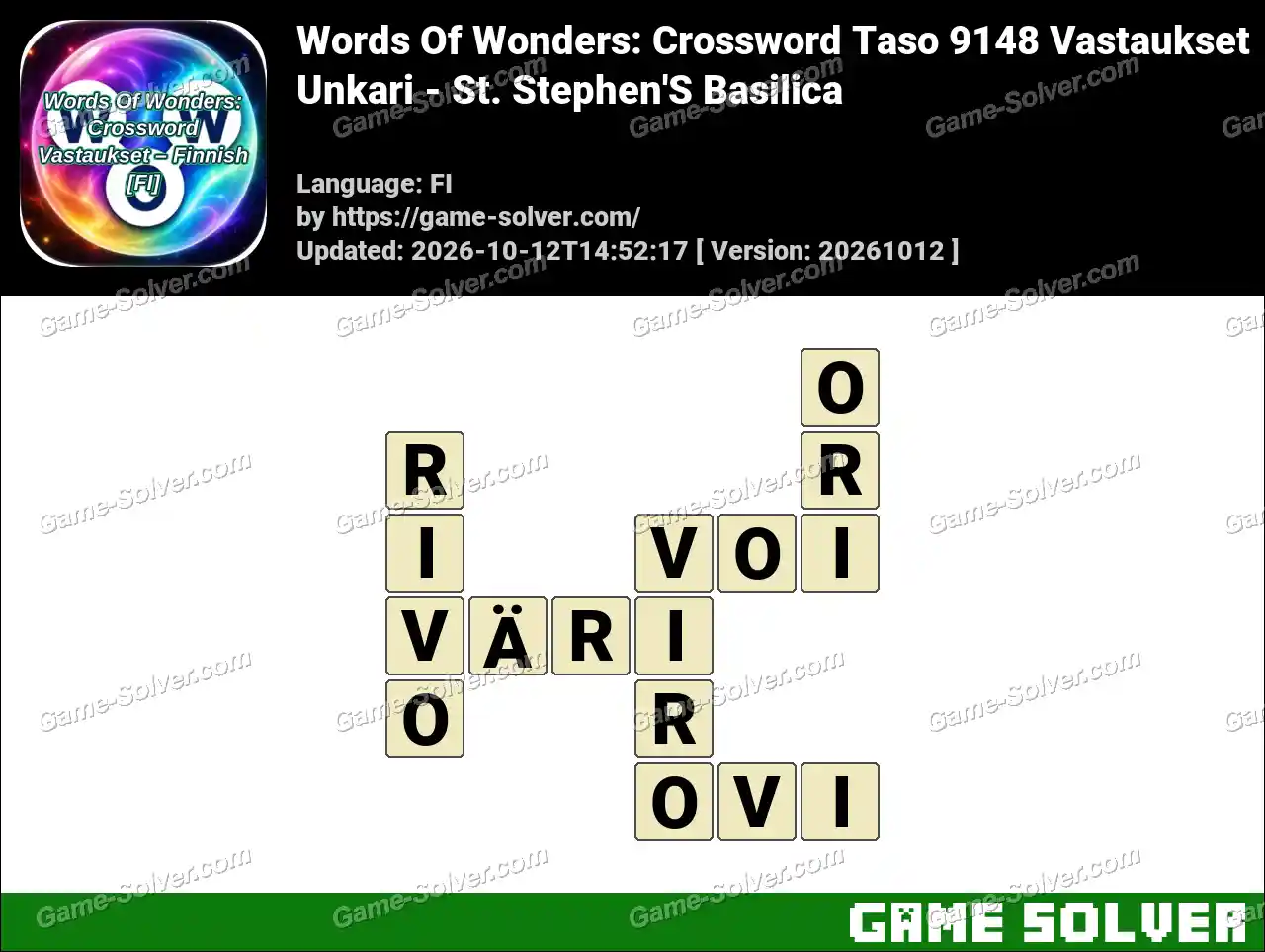 Words Of Wonders: Crossword Taso 9148 Vastaukset – Unkari – St. Stephen’S Basilica